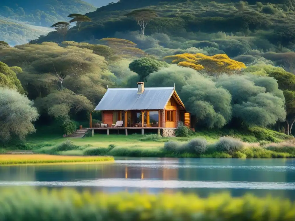 Acogedora cabaña aislada en Uruguay, rodeada de naturaleza exuberante y tranquilidad