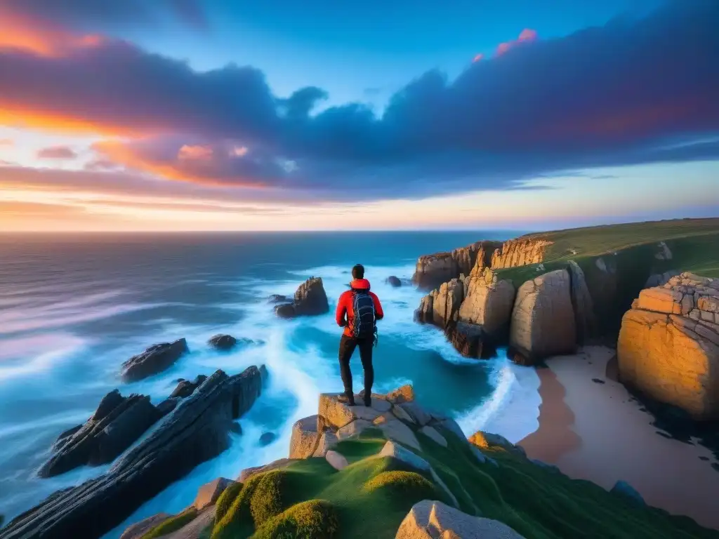 Un amanecer impresionante sobre los acantilados de Cabo Polonio, Uruguay