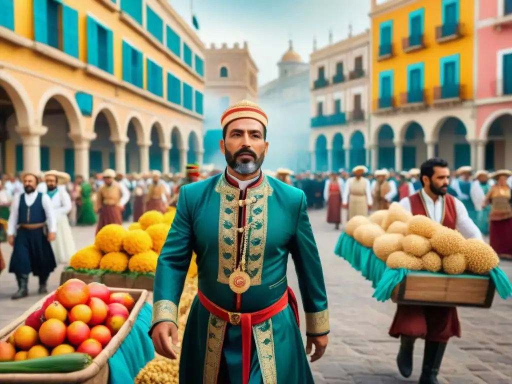 Animada Fiesta de la Cosecha en Melilla: coloridas tradiciones y cosechas frescas en la bulliciosa plaza del pueblo