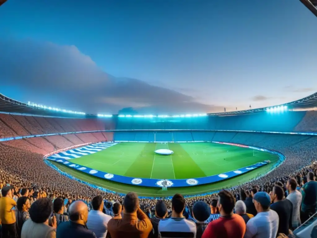 Apasionada celebración de fans en estadio uruguayo