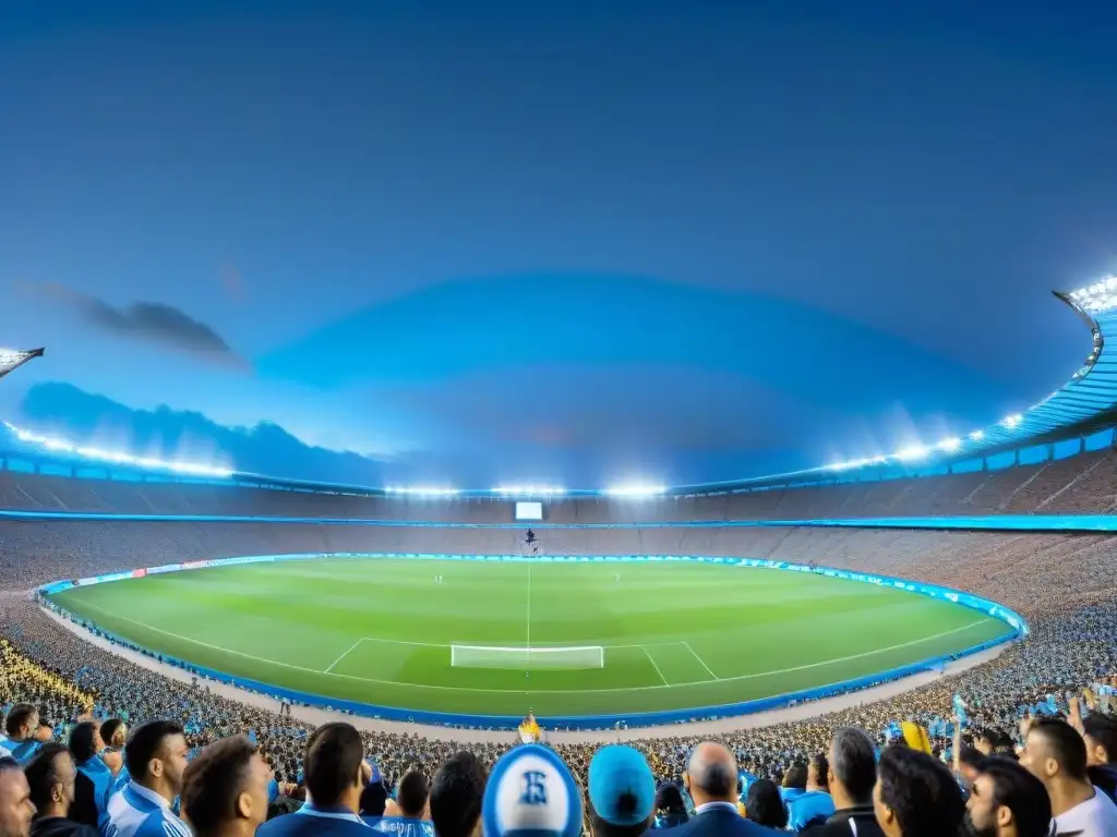 Apasionada tradición musical en el Estadio Centenario durante un emocionante partido de fútbol en Uruguay