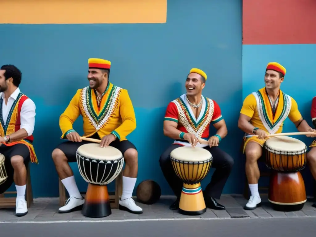 Apasionados tambores de Candombe en la cultura uruguaya, vibrante energía en las calles de Montevideo