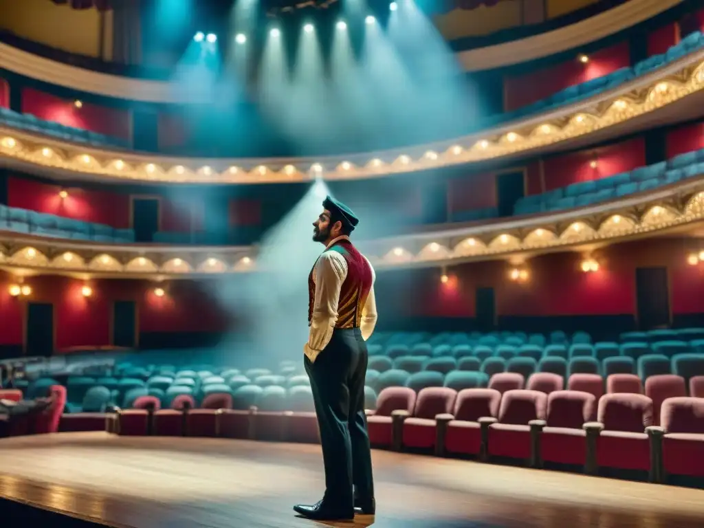 Apasionante escena teatral en Uruguay durante histórica función, llena de creatividad y pasión en un vibrante teatro