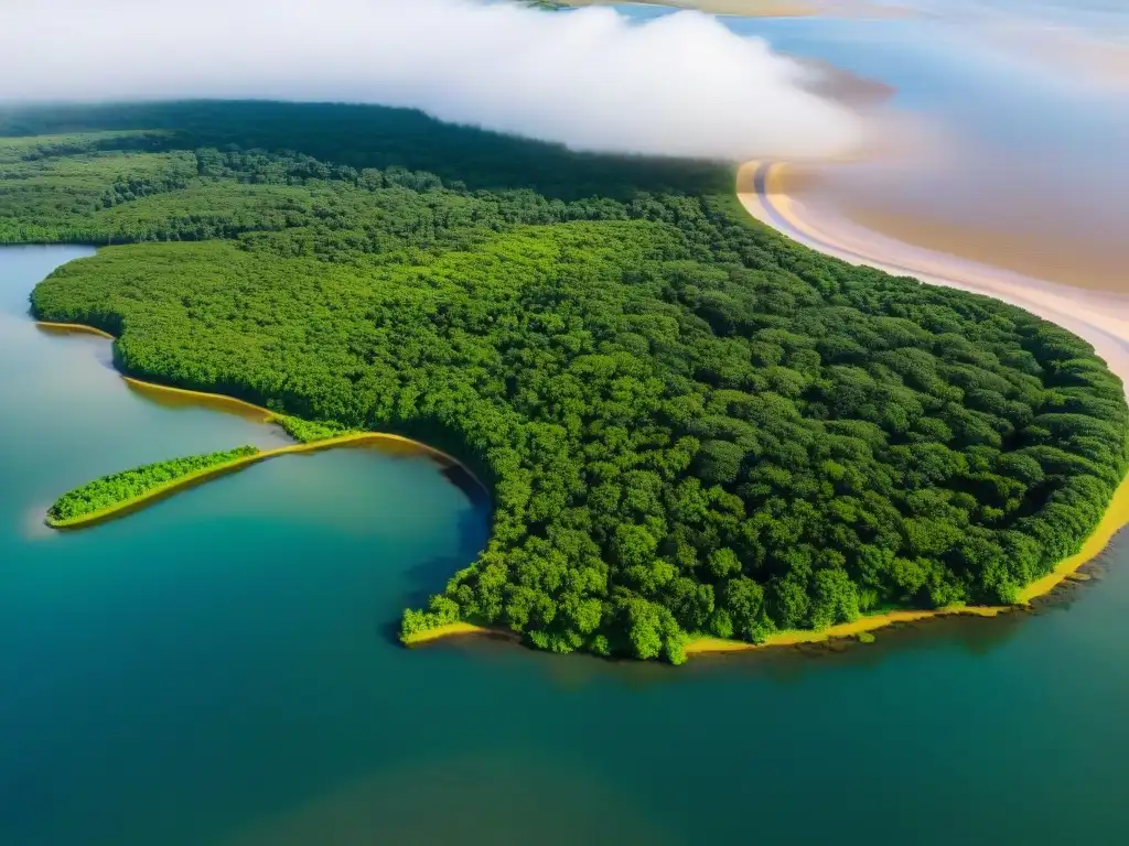 Descubre la armonía de Uruguay: turismo sostenible en Uruguay con bosques, playas y humedales vibrantes en una vista aérea impresionante