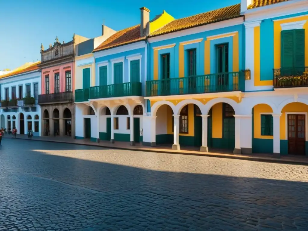 Arquitectura colonial en Colonia Uruguay: Detalles ornamentales y coloridas fachadas en la Plaza Mayor