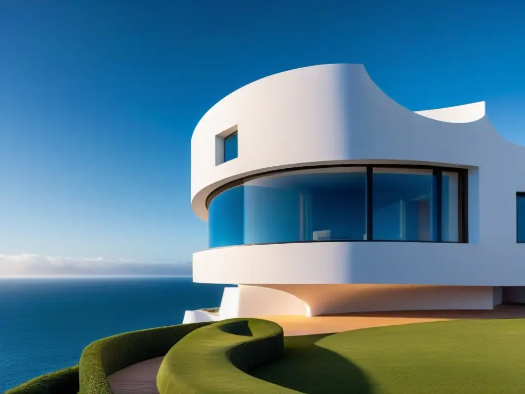 Fotografiando arquitectura moderna en Uruguay: Casa Pueblo en Punta del Este destacando entre el mar y el cielo azul