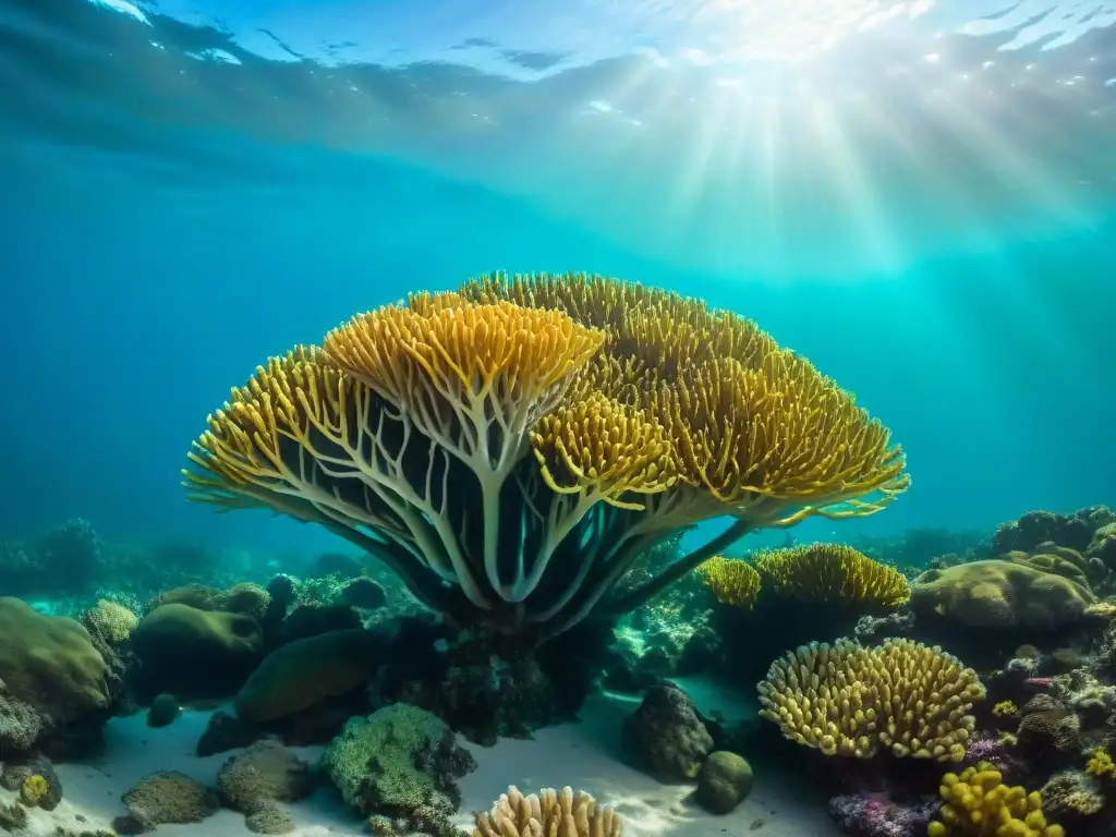 Exploración acuática en Uruguay: arrecife de coral colorido con peces y tortugas marinas