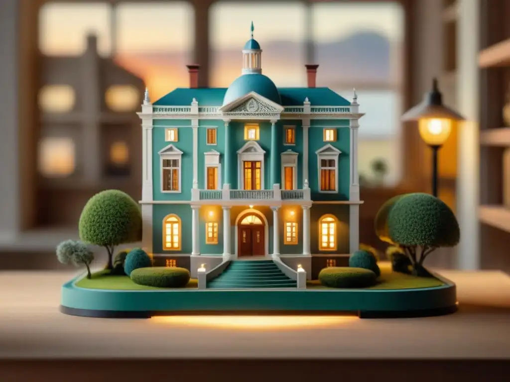 Un artesano crea minuciosamente réplica en miniatura del Palacio Salvo en Montevideo, Uruguay