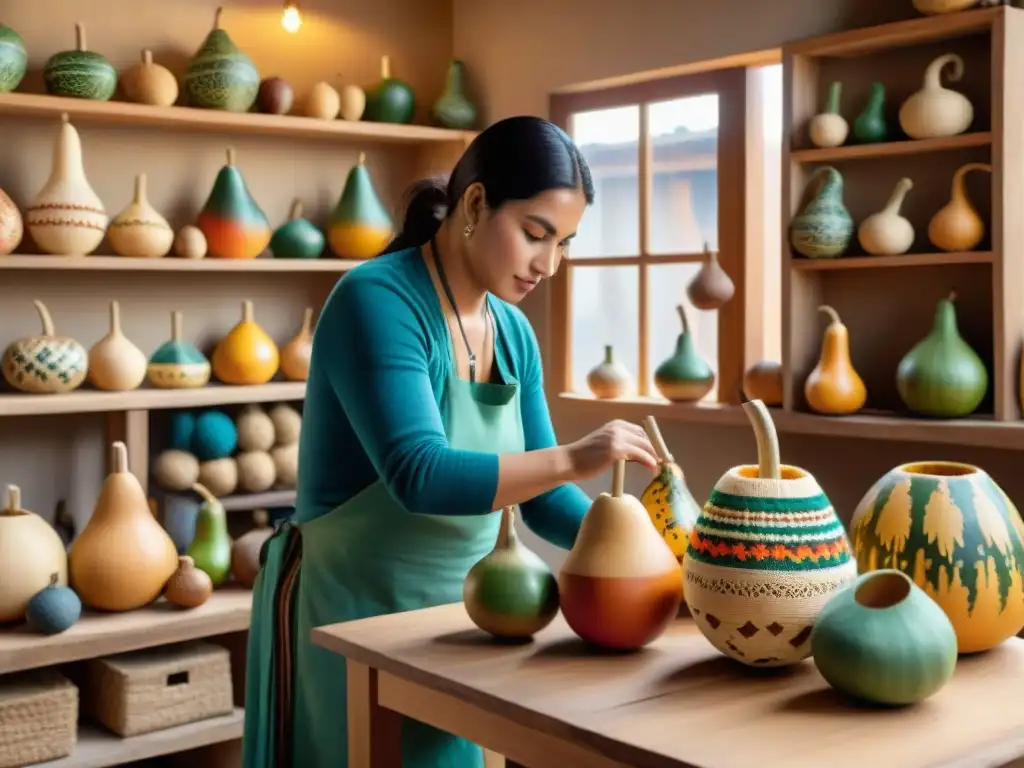 Artesanos uruguayos creando mates con pasión y destreza