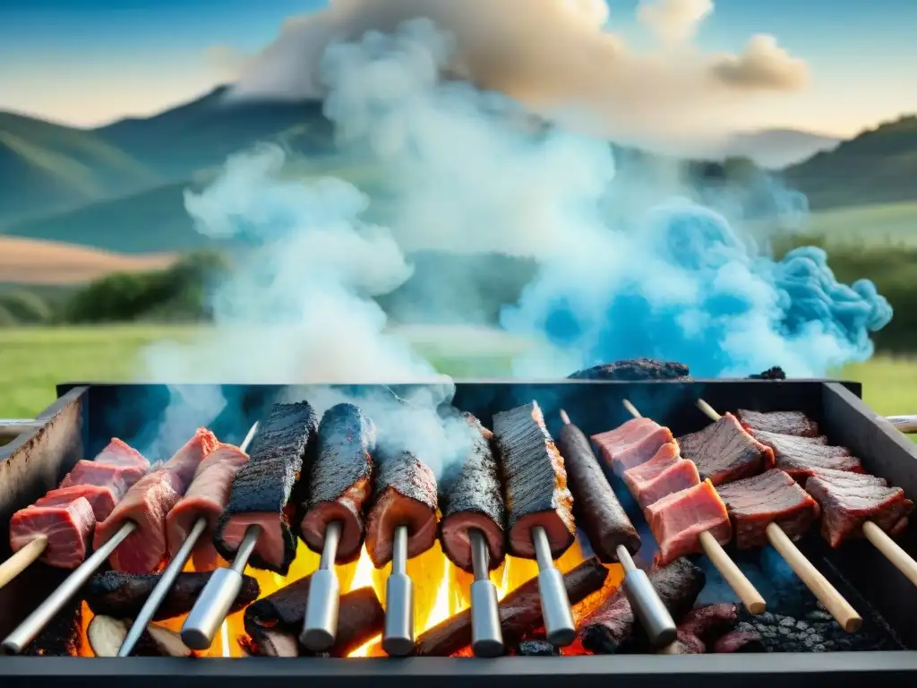 Un asado tradicional uruguayo en medio de la naturaleza