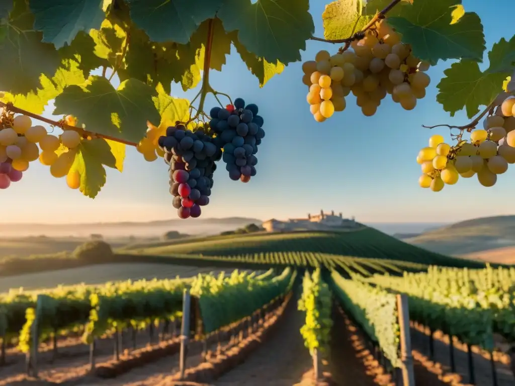 Un atardecer dorado en Bodega Garzón: viñedos verdes y experto en vinos