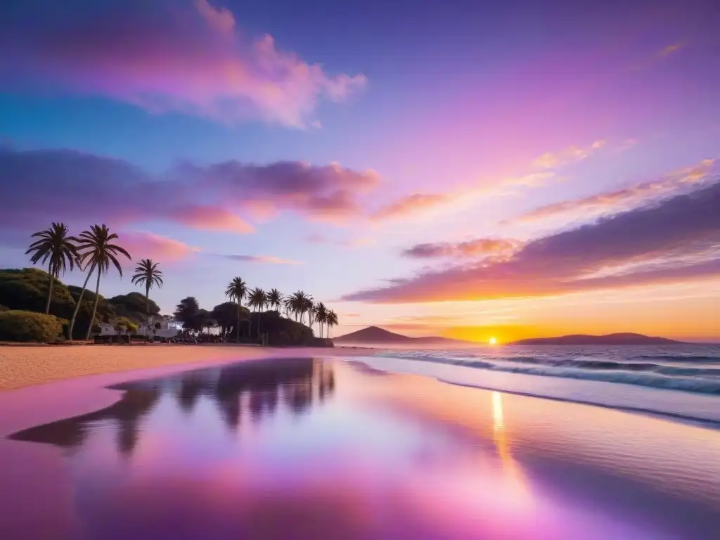 Atardecer dorado en Playa Grande, Piriápolis, Uruguay