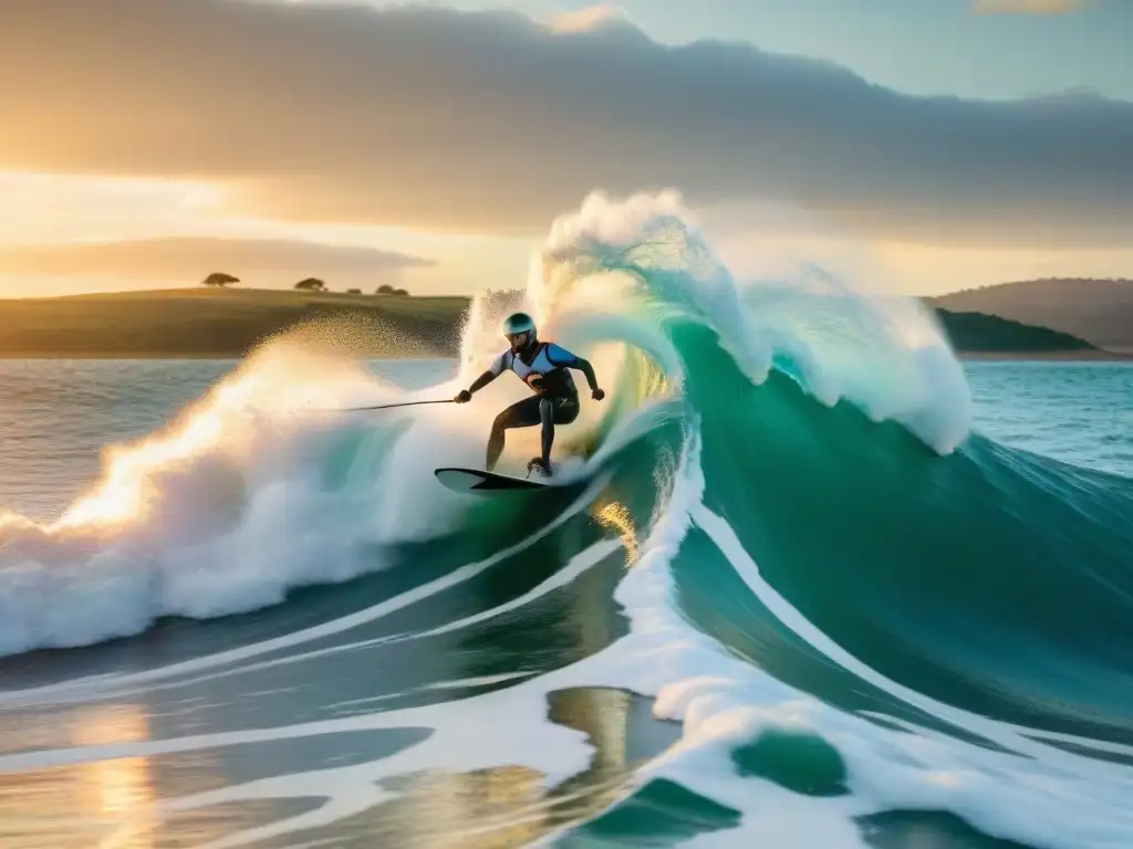 Wakeboarders disfrutan del atardecer en Laguna Garzón, uno de los mejores spots de wakeboard en Uruguay