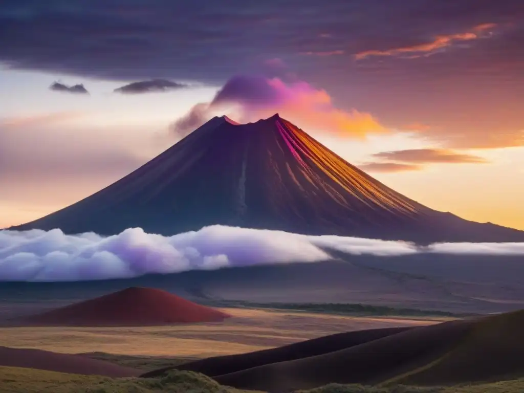 Atardecer mágico tras el volcán Minas de Corrales, Uruguay