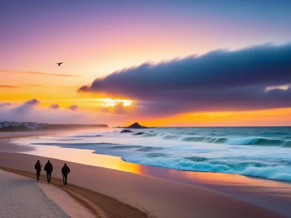 Un atardecer sereno en Playa Brava, Punta del Este, con turismo responsable en Uruguay