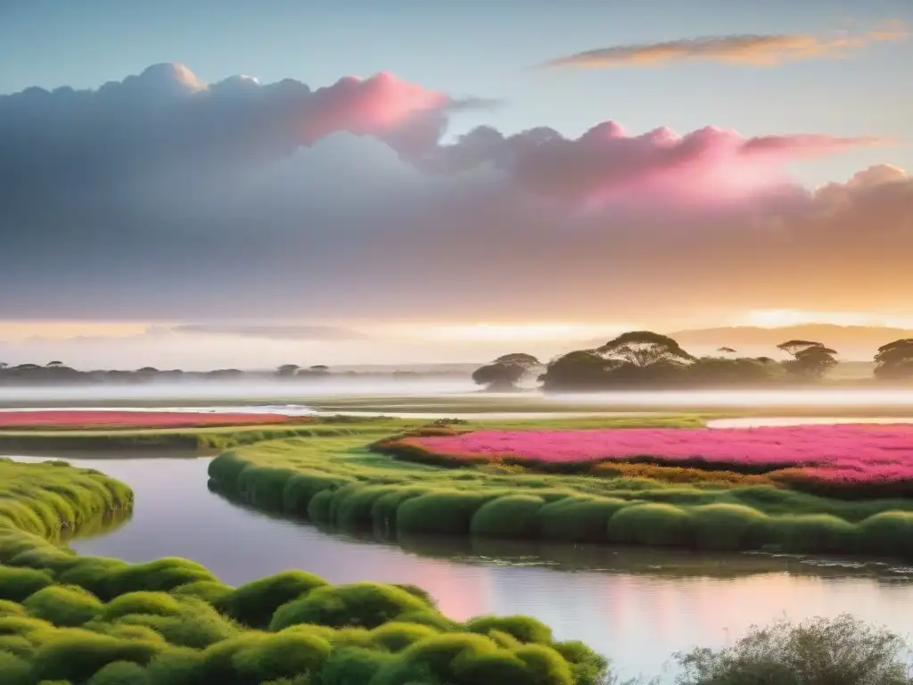 Atardecer vibrante en Bañados del Este, Uruguay