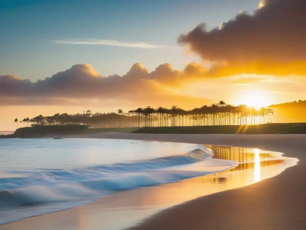 Un atardecer vibrante sobre la costa icónica de Punta del Este, Uruguay