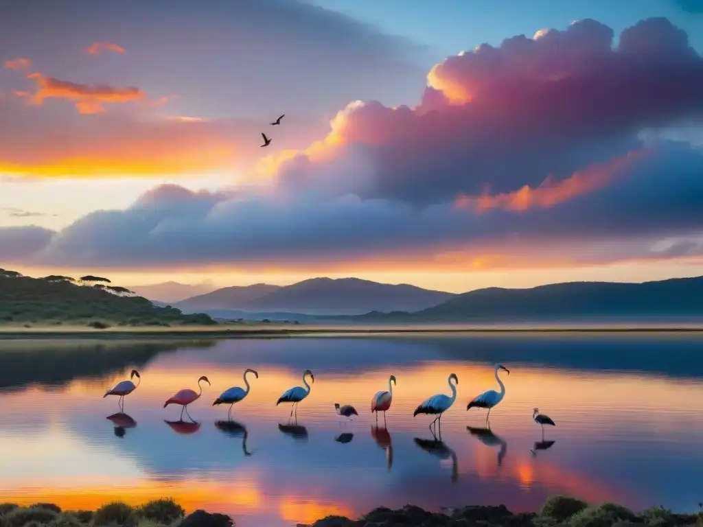 Atardecer vibrante sobre Laguna Garzón, Áreas protegidas fauna Uruguay