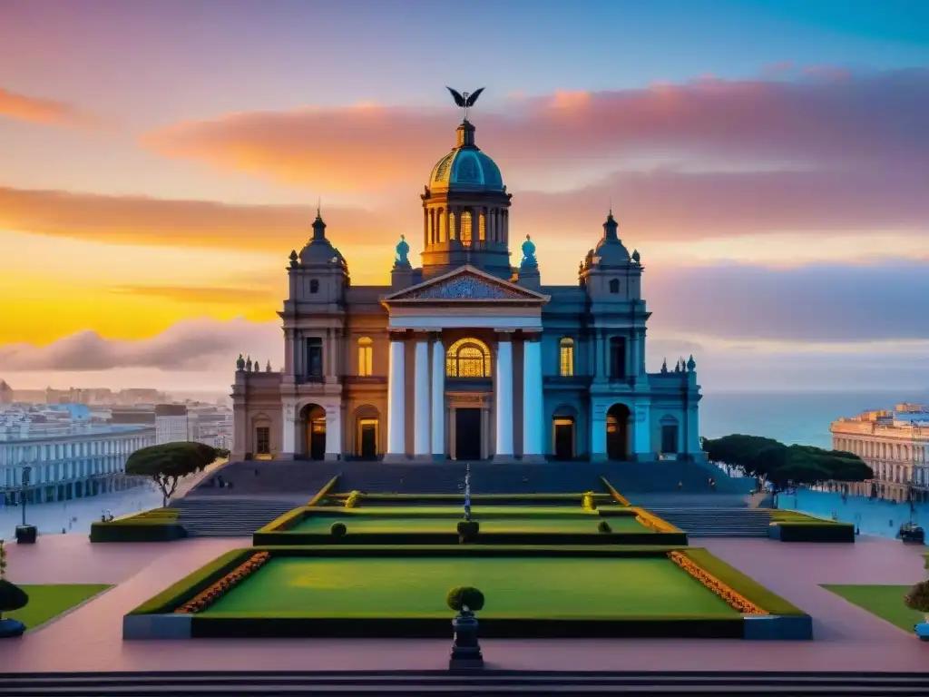 Un atardecer vibrante en el Museo Nacional de Artes Visuales, Montevideo