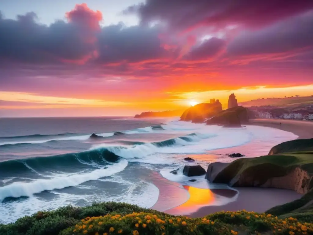 Atardecer vibrante en La Pedrera, Uruguay