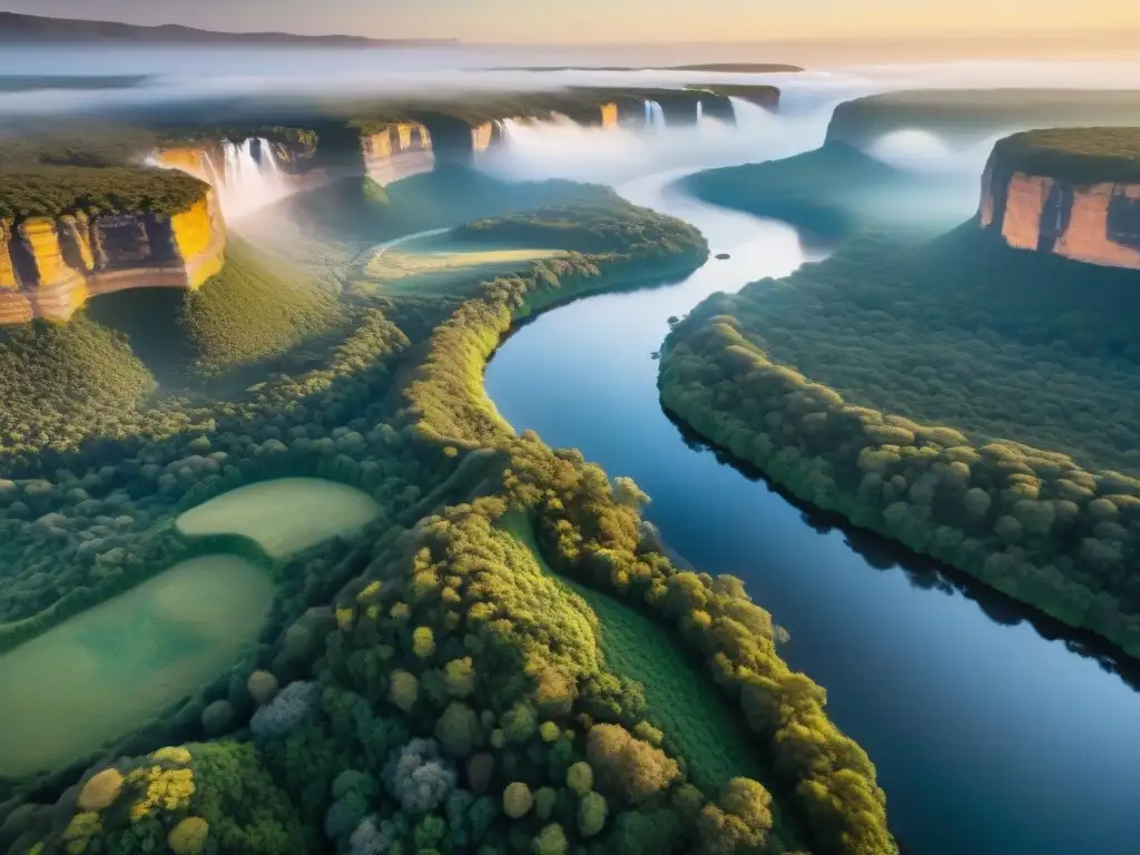 Un atardecer vibrante sobre Quebrada de los Cuervos en Parques Nacionales Uruguay