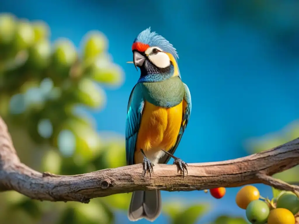 Observar aves en Uruguay: diversidad de coloridas aves en un bosque, plumajes vibrantes y tranquilo ambiente natural