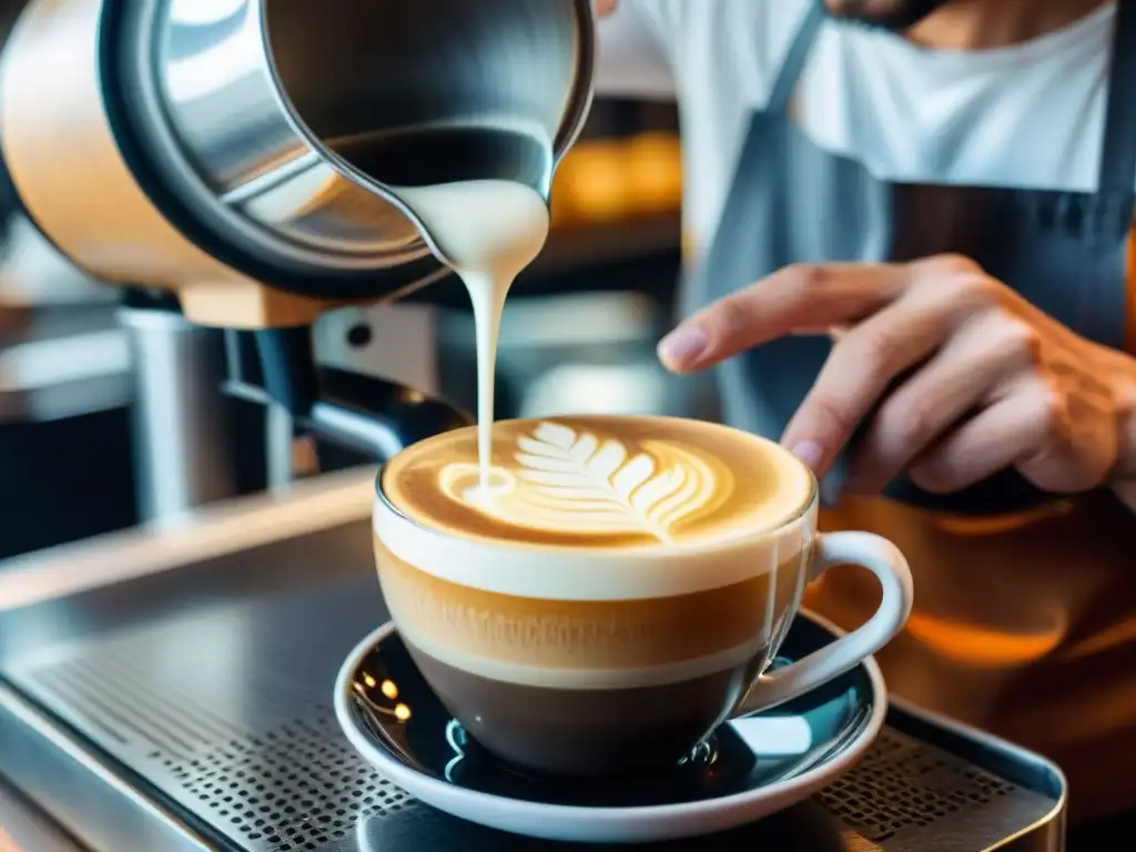 Barista experto crea arte en café en Montevideo, mejores cafés de especialidad Montevideo