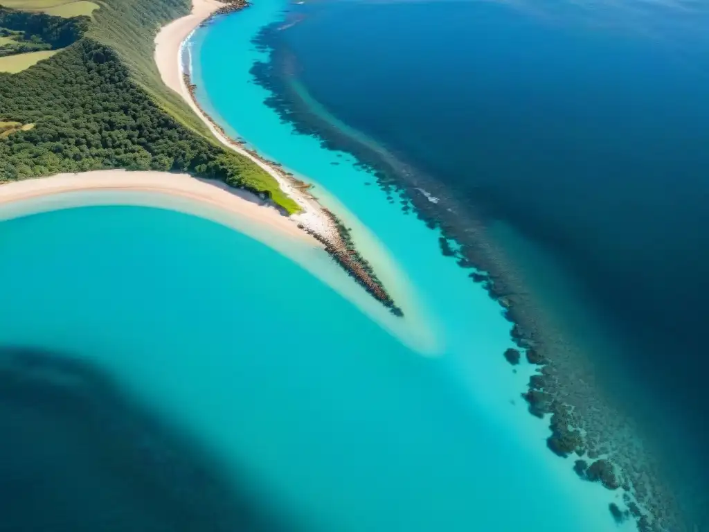 Descubre la belleza del turismo sostenible en Uruguay con esta impresionante vista aérea de su costa