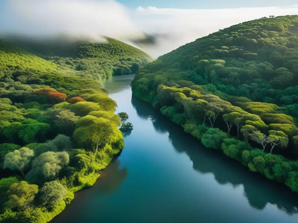 Un bosque exuberante en Uruguay: río tranquilo, aves coloridas, capibaras y una atmósfera serena