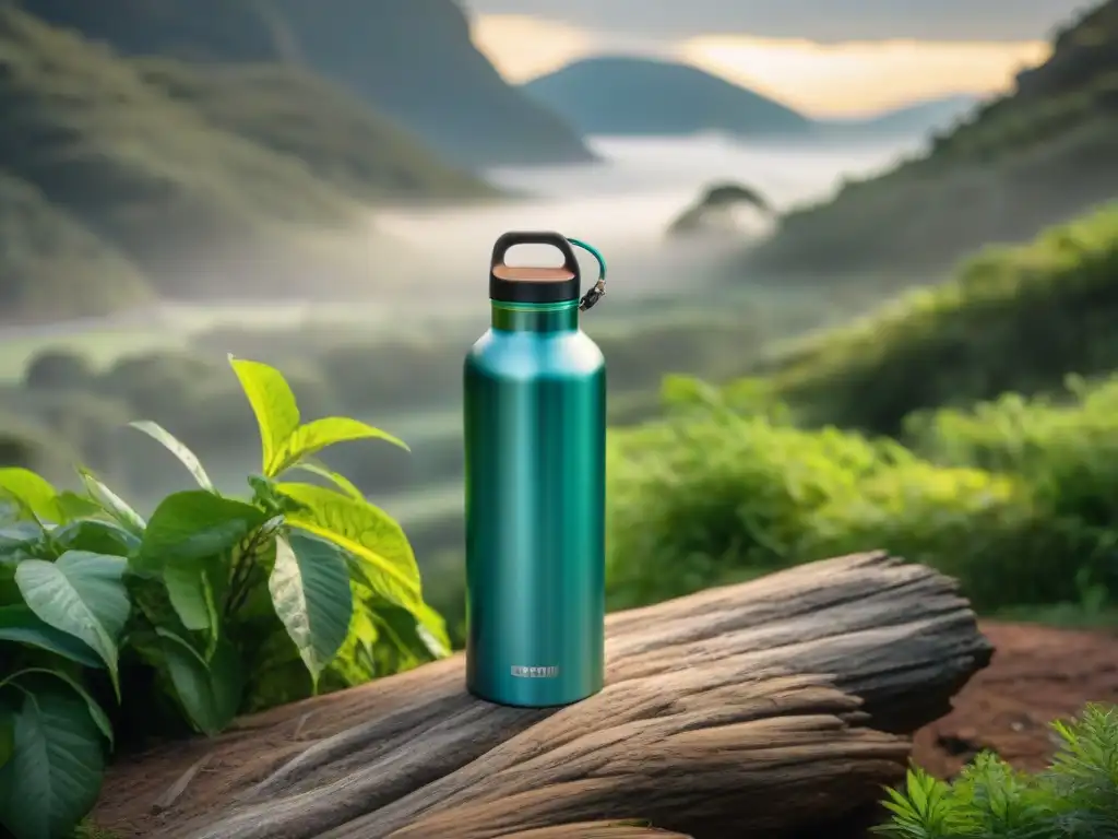 Botellas de agua duraderas para viajes en entornos naturales de Uruguay