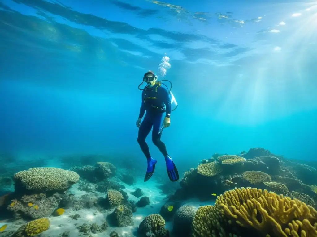 Un buceador explorando el vibrante mundo submarino de Uruguay