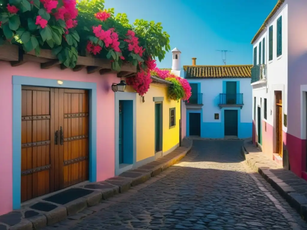 Calle empedrada de Colonia del Sacramento, Uruguay