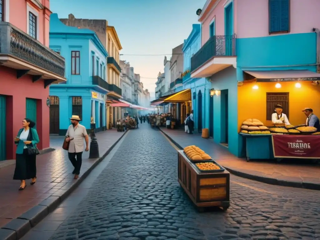 Explora las calles vibrantes de Montevideo, Uruguay, con edificios coloniales coloridos, mercados bulliciosos y locales viviendo su día a día