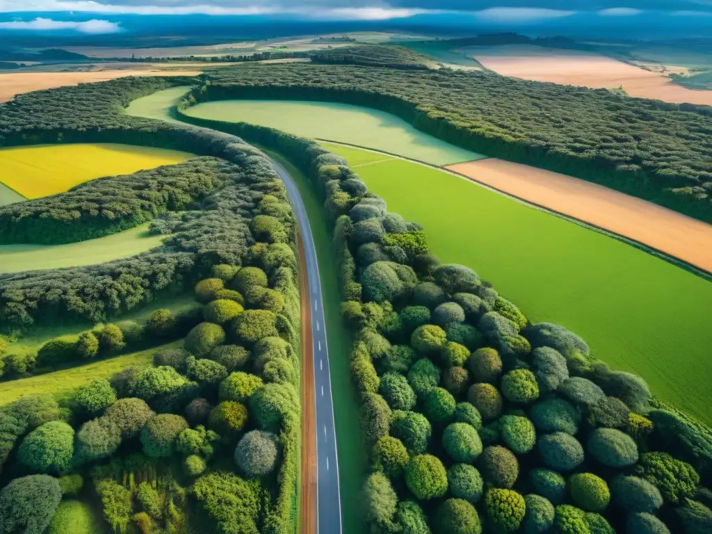 Camino serpenteante entre la exuberante naturaleza de Uruguay