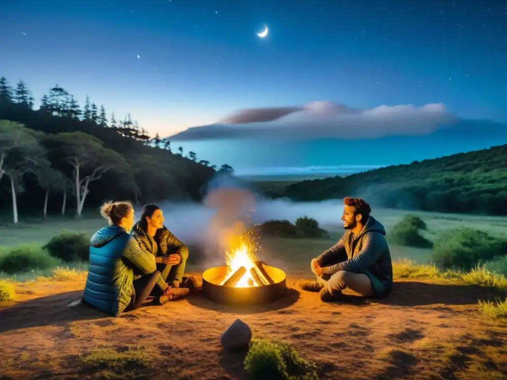 Campamento en Uruguay con tecnología wearable para una experiencia de camping innovadora bajo la luz de la luna