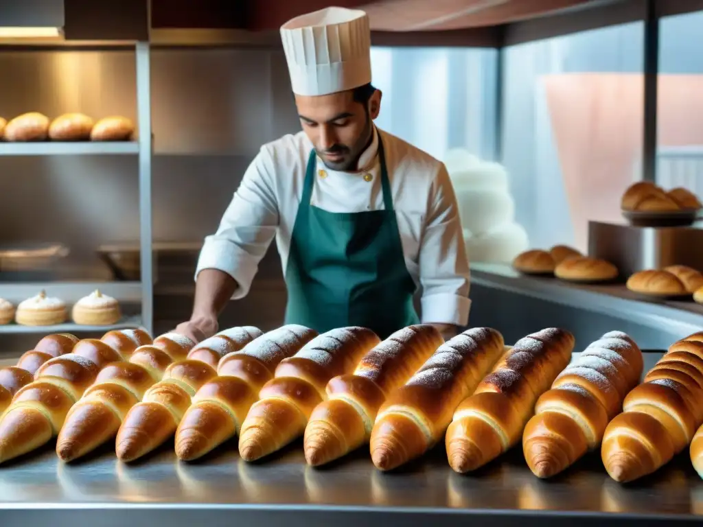 Un chef pastelero experto en una panadería uruguaya fusiona técnicas francesas con sabores locales al crear éclairs de dulce de leche