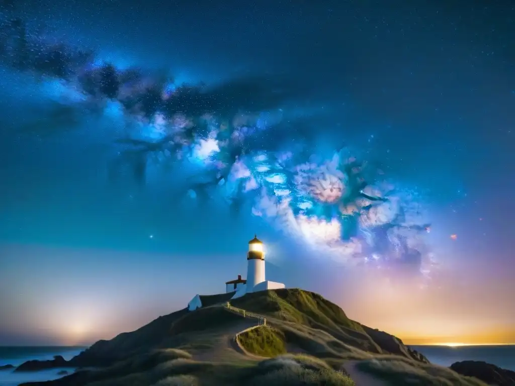 Fotografía del cielo estrellado en Cabo Polonio, Uruguay, con la Vía Láctea brillante en la noche