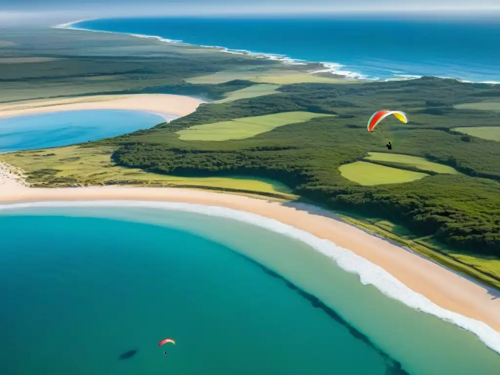 Paragliders surcan cielos dorados de Uruguay