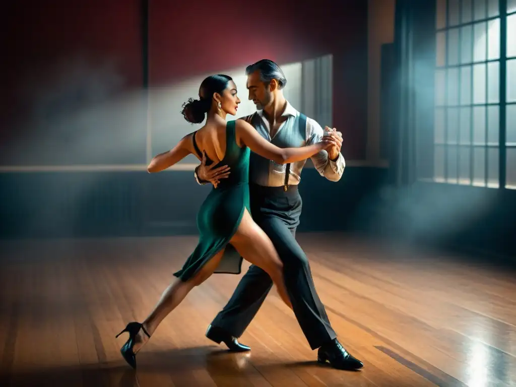 Clases privadas de tango en Montevideo: instructor guía con pasión y precisión en estudio atmosférico