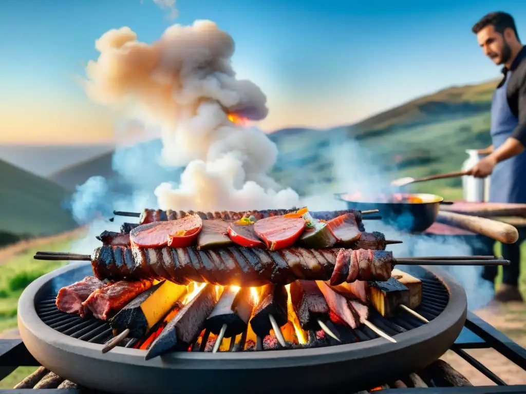 Cocina uruguaya: Asado al aire libre con sabores únicos y ambiente festivo en el campo