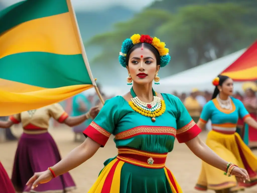 Colorida danza folclórica en el Festival de la Chacra San Jacinto