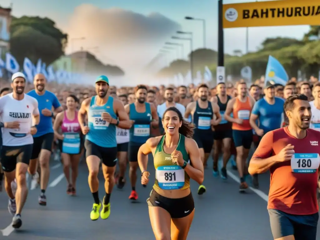 Corredores cruzan meta en carrera solidaria en Uruguay, reflejando esfuerzo y emoción