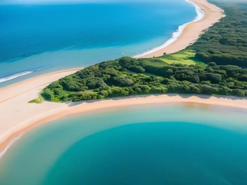 Costa de Uruguay: aguas azules, playas arenosas y vegetación verde