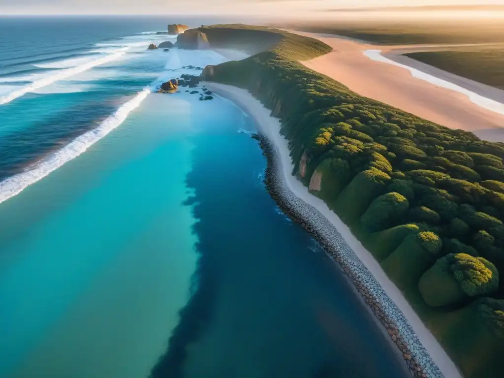 Explora la costa de Uruguay al atardecer con los mejores drones para fotografía de viaje en Uruguay