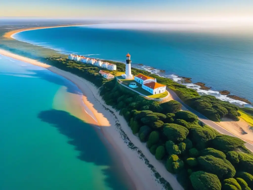 Descubre la costa de Punta del Este en Uruguay: playas doradas, aguas turquesas, Faro y cartel icónico