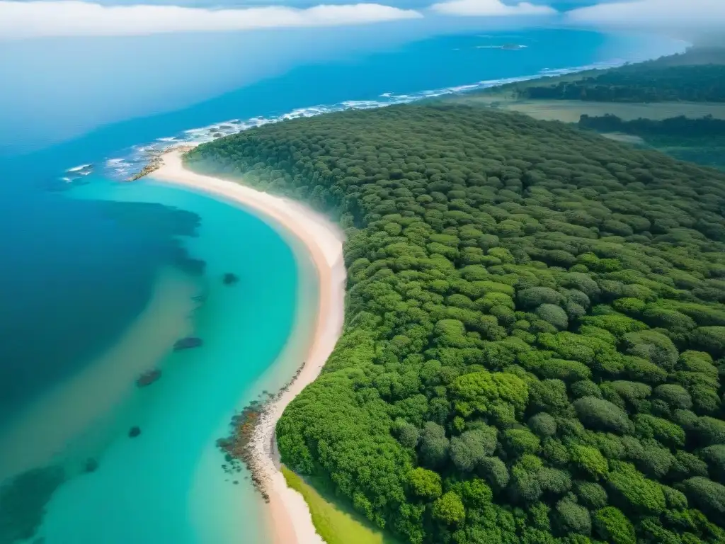 Explora la costa de Uruguay en vuelo privado: playas, aguas turquesas y vegetación exuberante desde el cielo