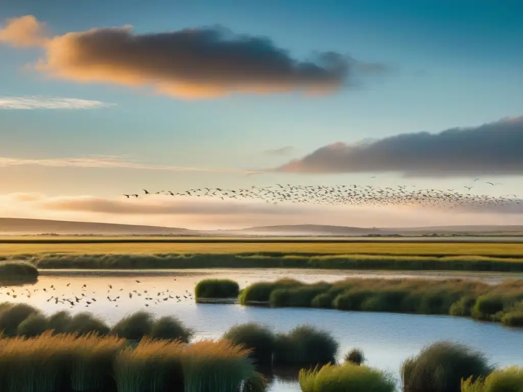 Una danza de aves migratorias en Uruguay pintando el cielo con libertad y belleza