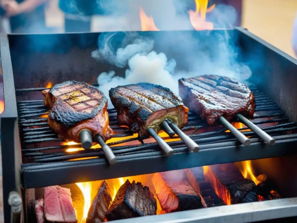 Deliciosa parrilla uruguaya en el Mercado del Puerto Montevideo tradicional