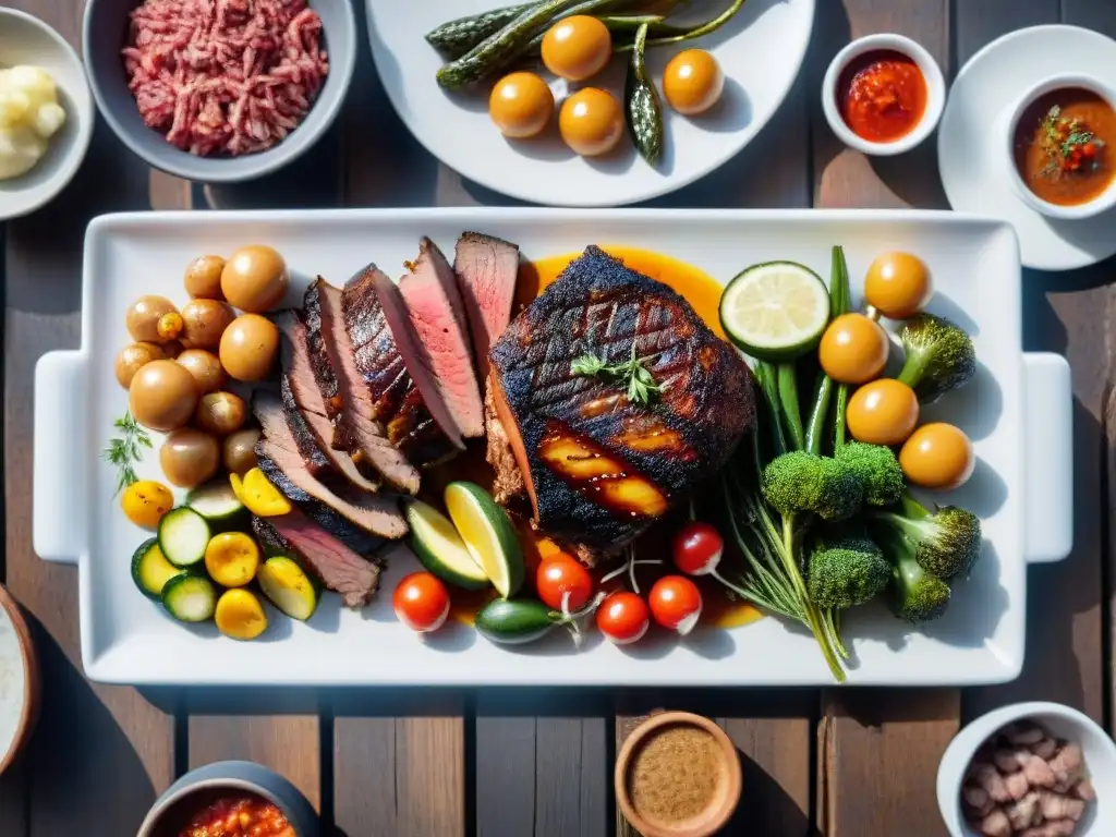 Delicioso asado uruguayo en una fotografía detallada