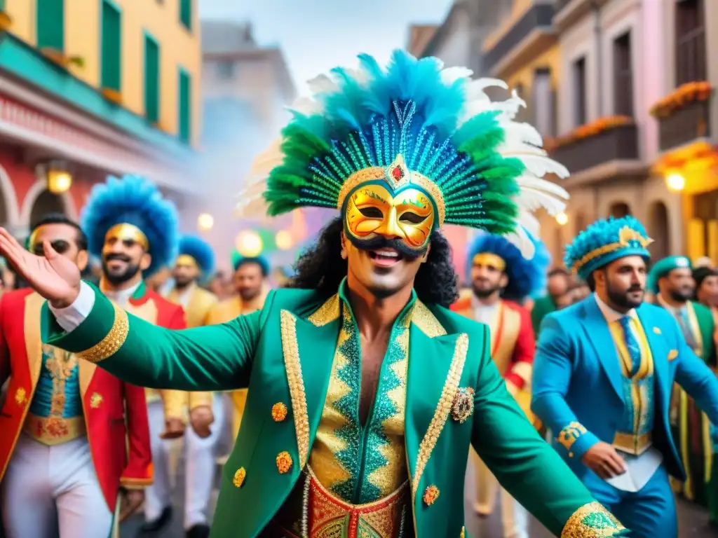 Deslumbrante Carnaval Uruguayo: tradición, color y música en vibrante desfile callejero